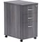 Lorell Pedestal, Mobile, B/B/F, 16"x22"x28-1/4", Weathered Charcoal LLR69560 - alternate 1